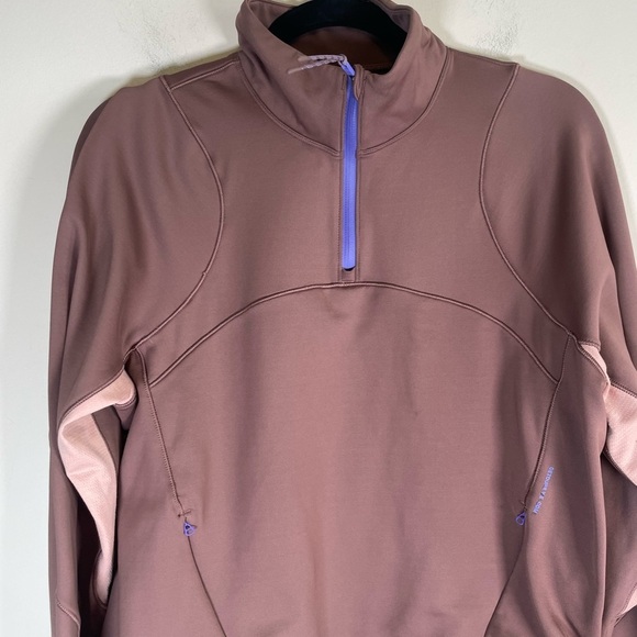 Brown Quarter-Zip Pullover with Purple Accents - Picture 5 of 11
